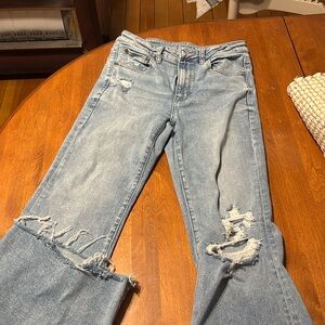 Blue light wash flare jeans from American Eagle